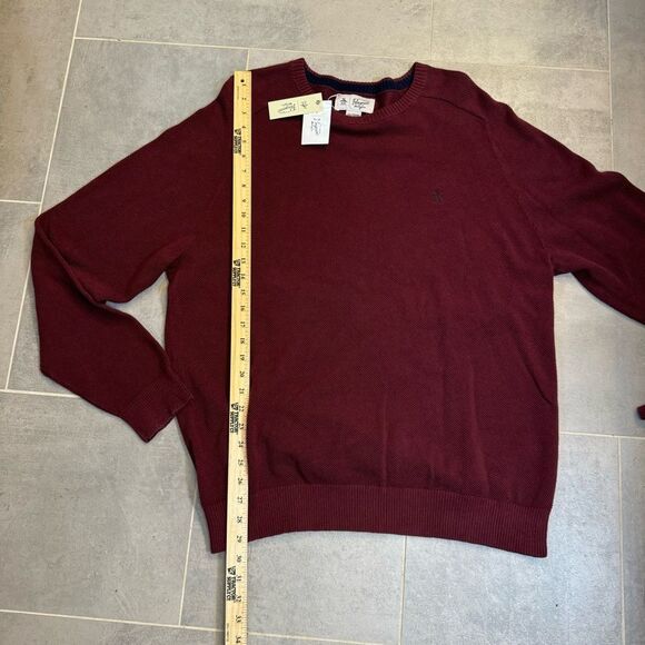 Original Penguin Men's Crewneck Pullover Tuck Stitch Maroon Sweater NWT XXL - Picture 9 of 12
